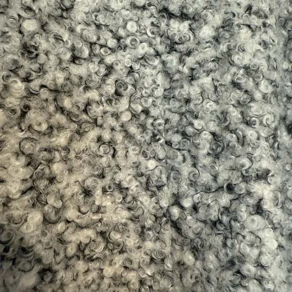 Loft Salt and Pepper Boucle Coat, Asymmetrical Zipper, Size L - Picture 6 of 8